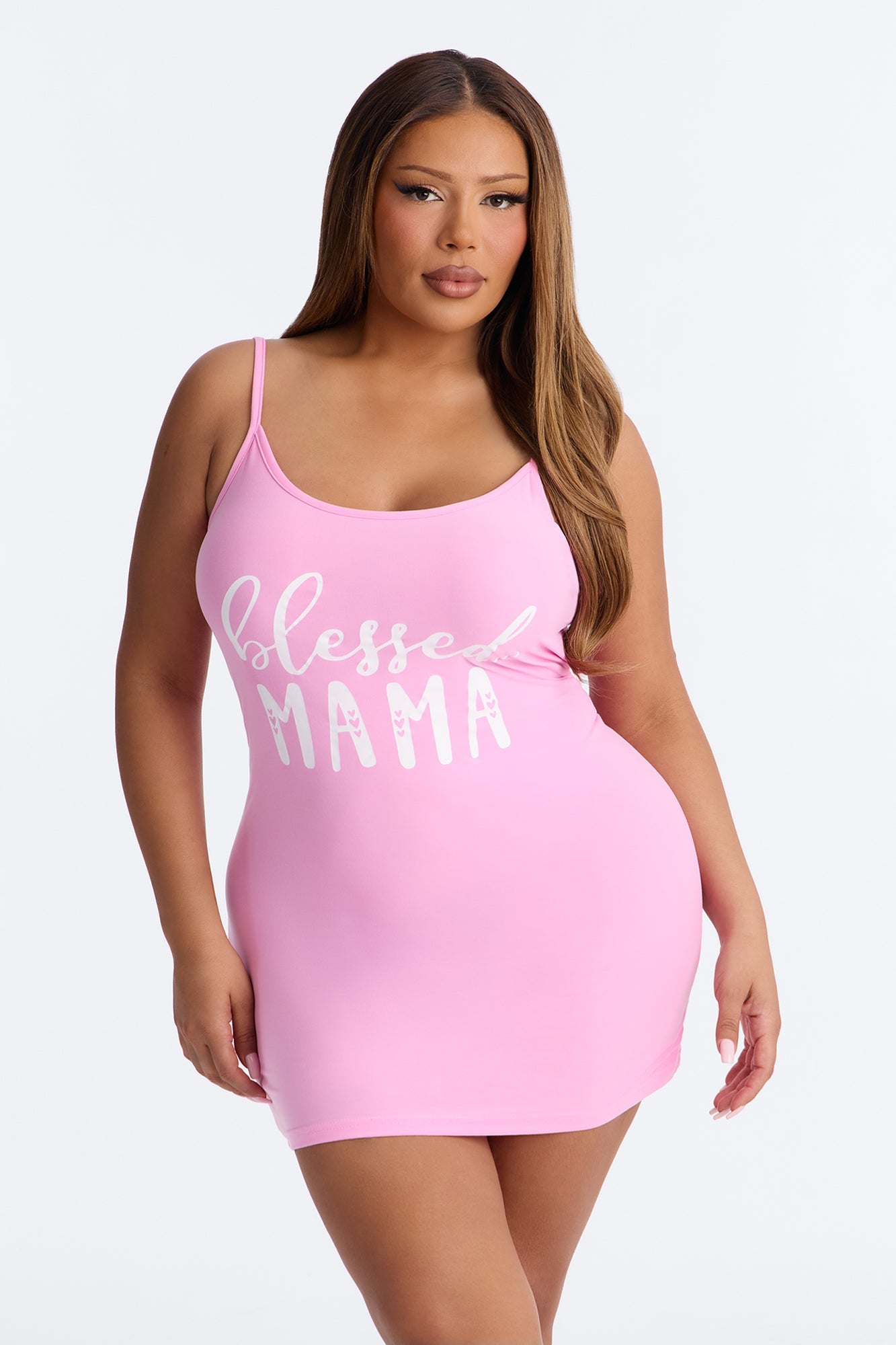 Mama Is Blessed PJ Sleep Dress - Pink/combo