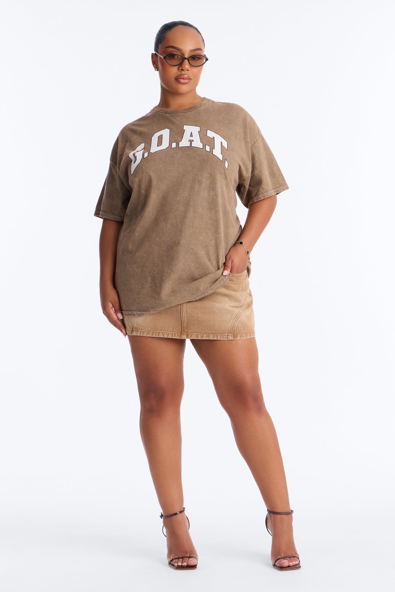 GOAT Washed Tee - Brown