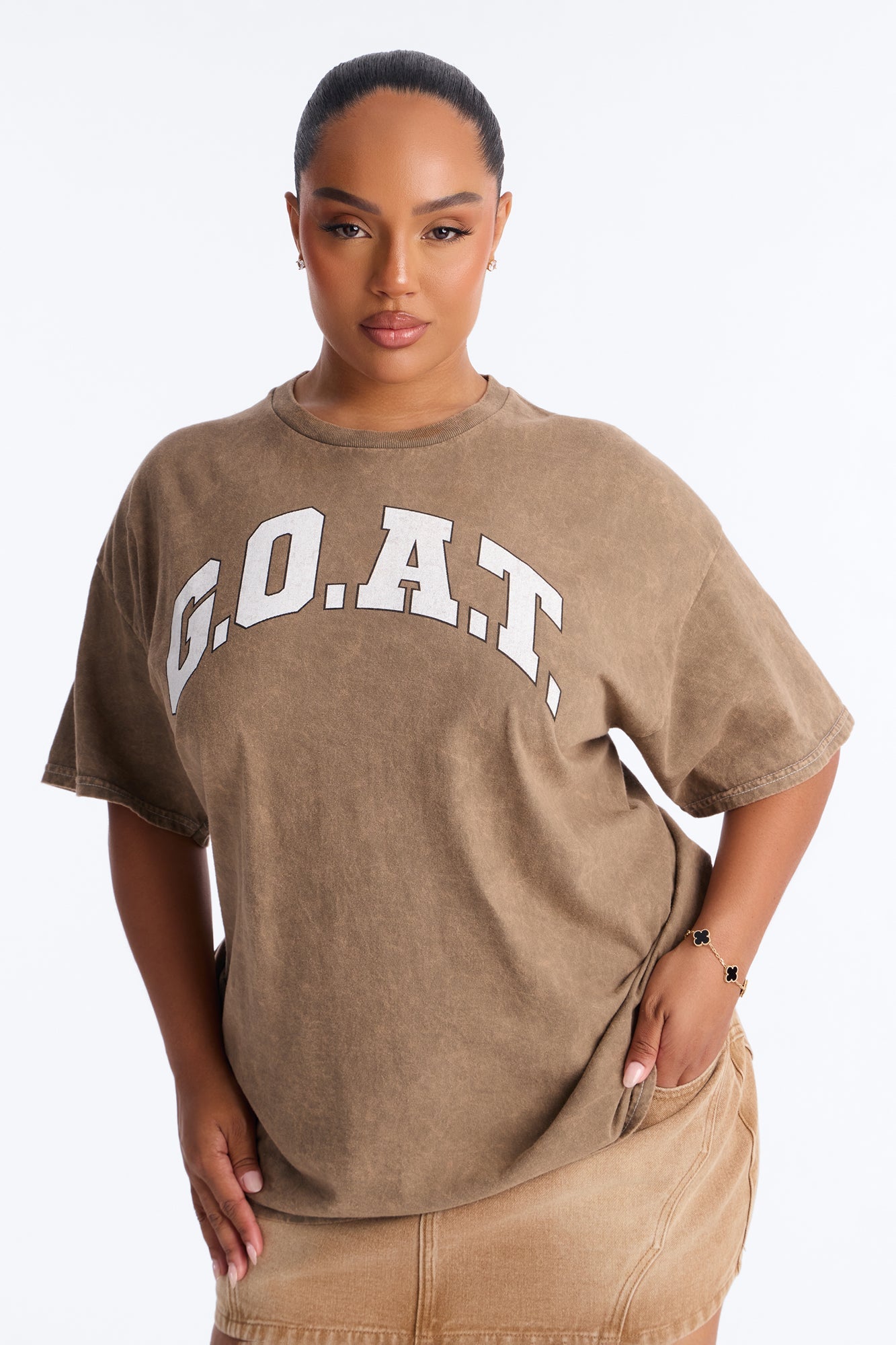 GOAT Washed Tee - Brown