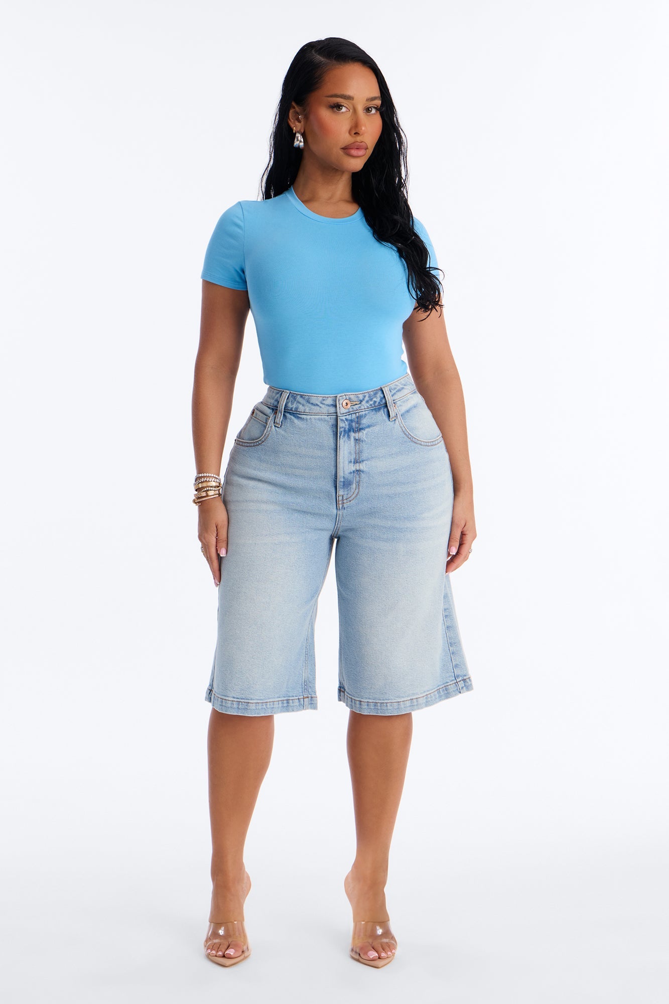 Cambria Short Sleeve Bodysuit - Light Blue
