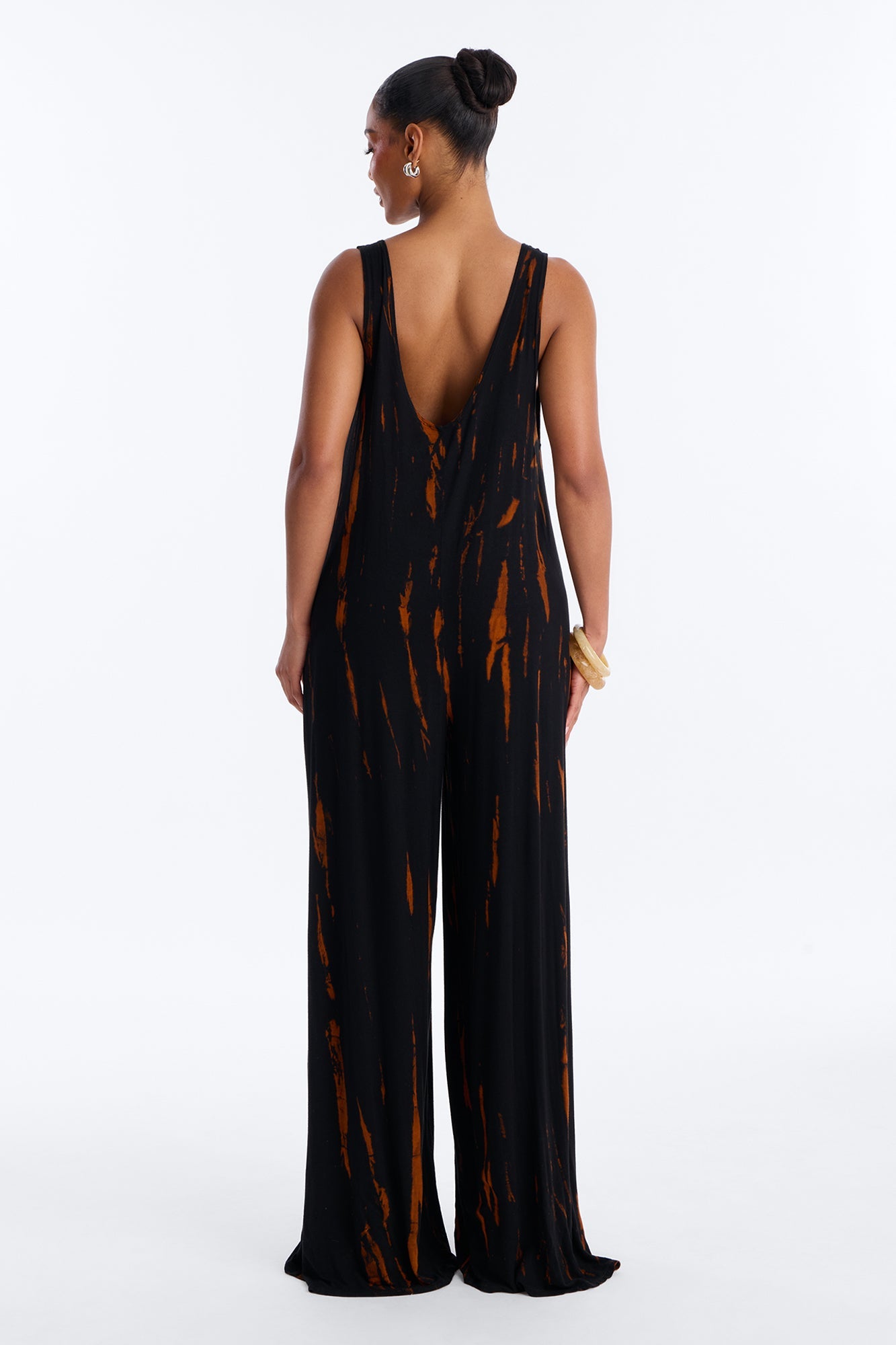 Rileigh Tie Dye Wide Leg Jumpsuit - Rust