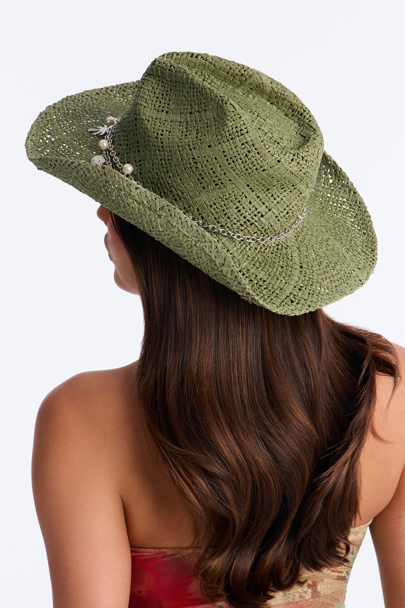 Maui Vacation Straw Cowboy Hat - Green