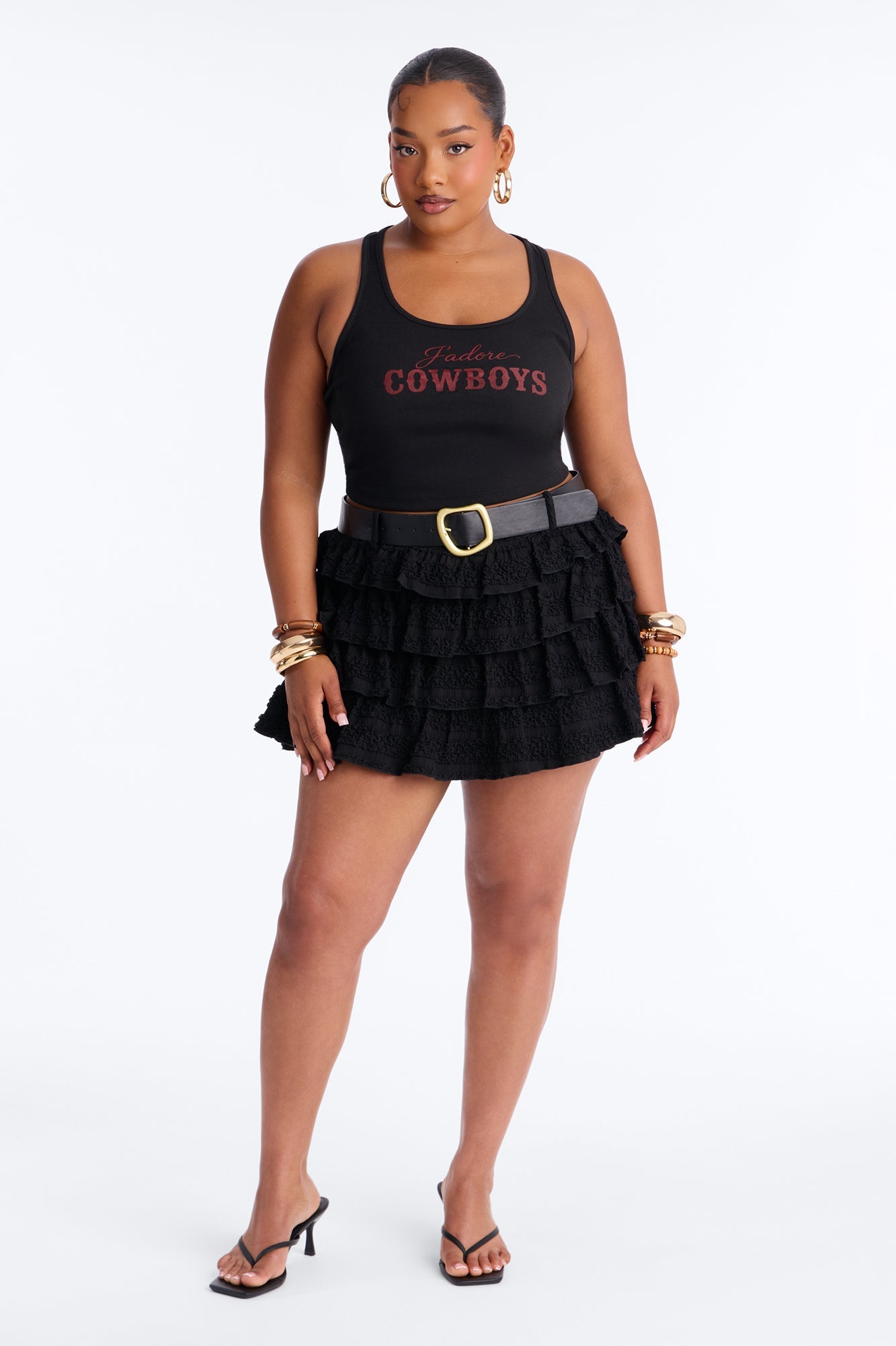 J'adore Cowboys Tank - Black