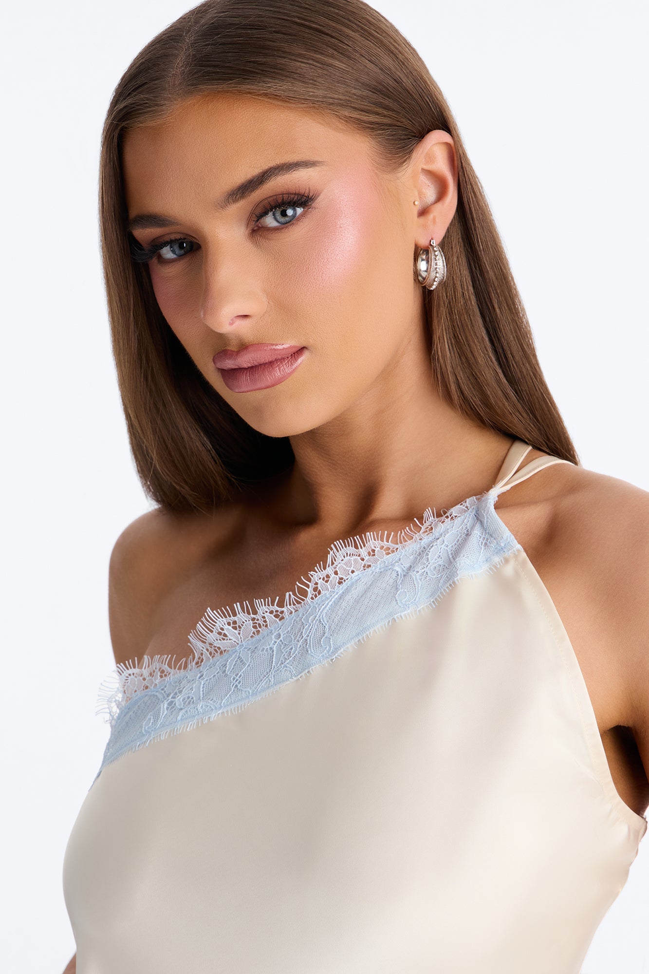 Summer's Little Secret Lace Trim Satin Top - Butter Yellow