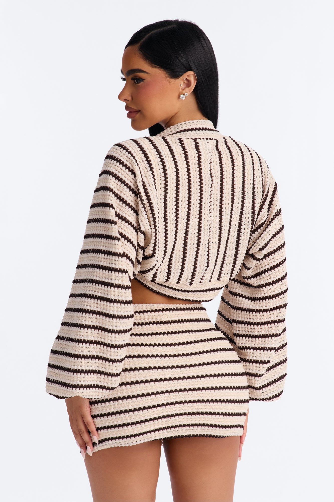 California Coast Crochet Skirt Set - Chocolate/Combo