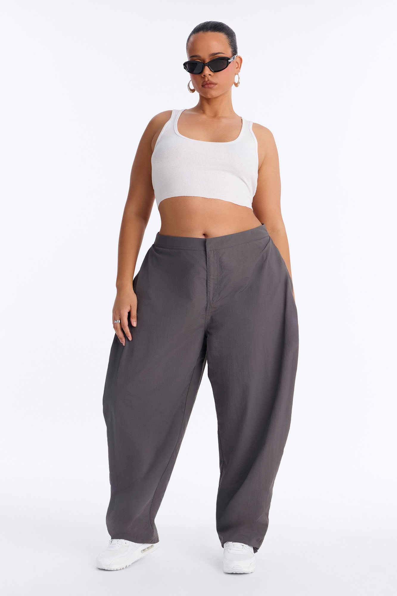 Nylon Windbreaker Pant - Charcoal