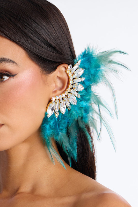 Peacock Princess Ear Cuff - Blue