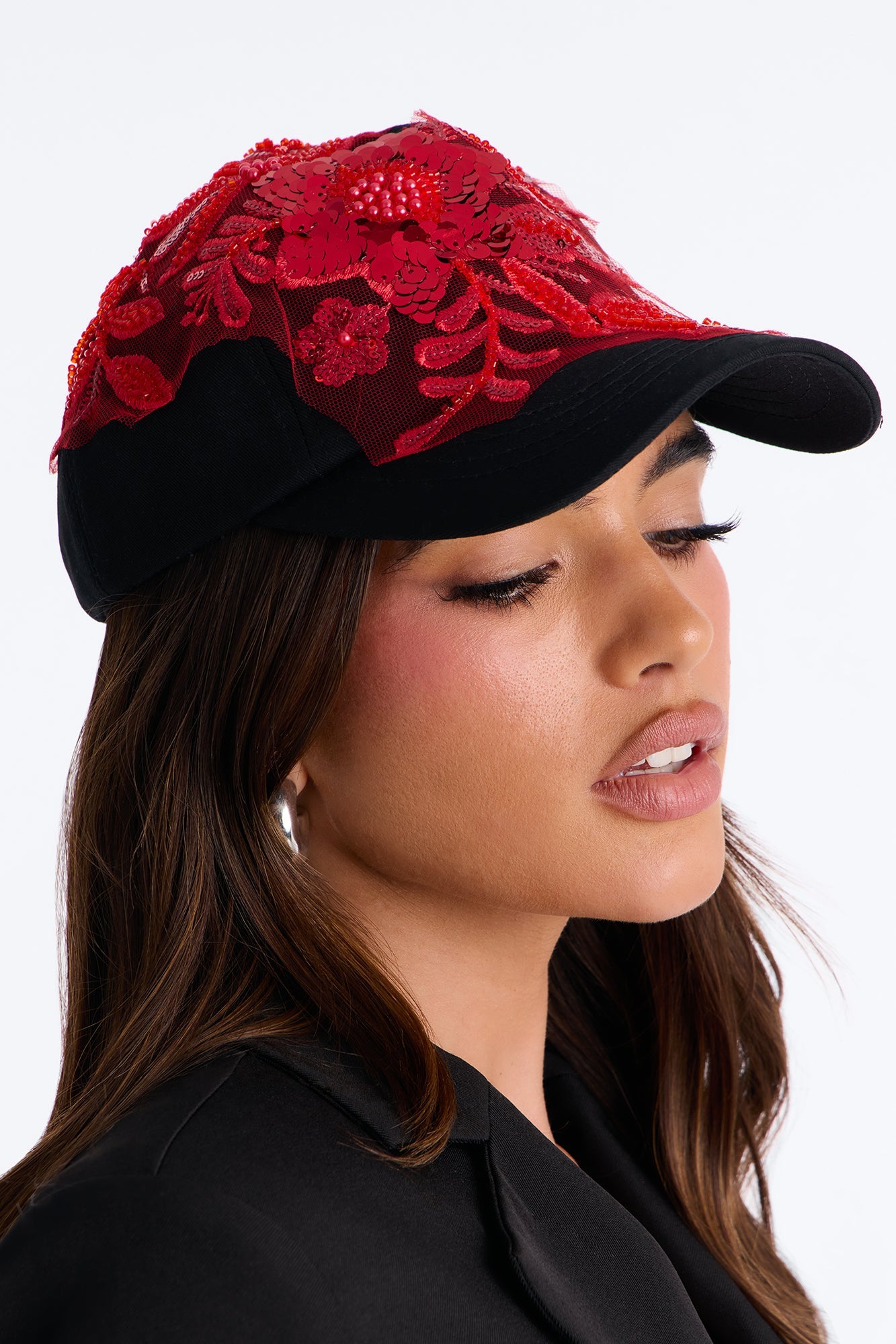 Bright Side Baseball Hat - Black/Red