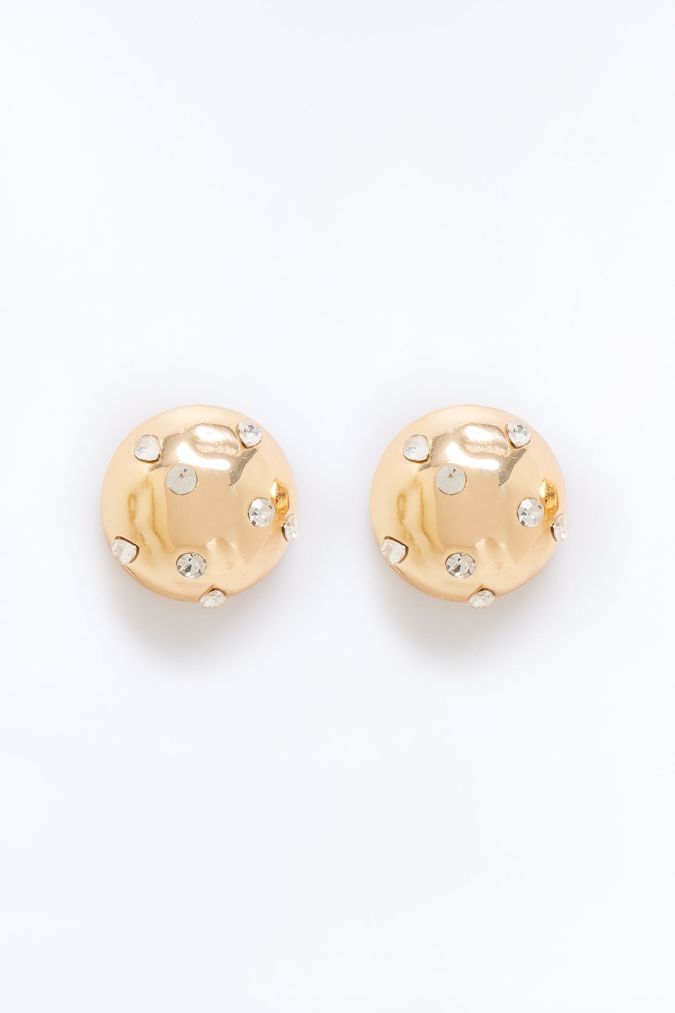 Moon Rocks Stud Earrings - Gold