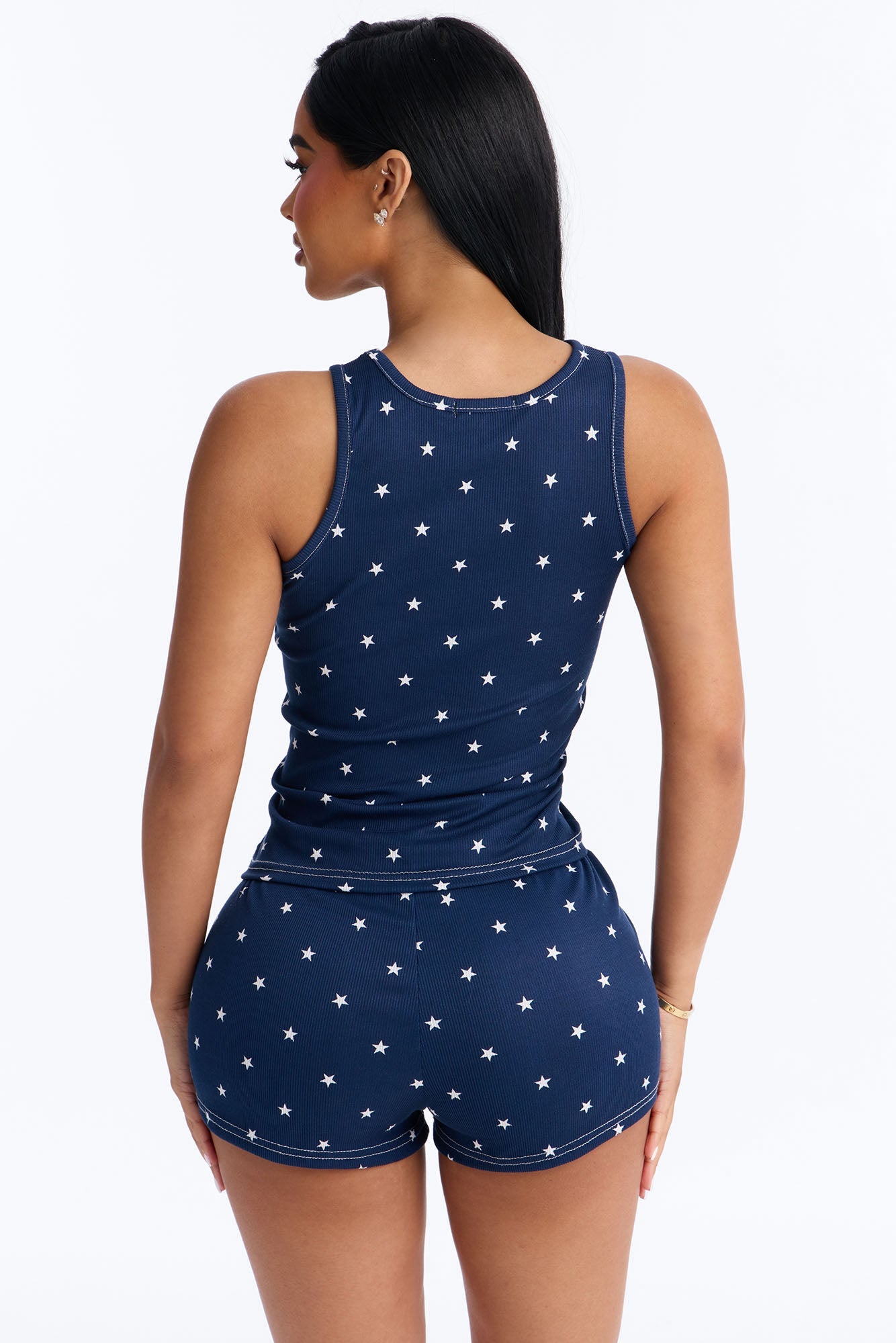 Looking Up At The Stars PJ Short Set - Navy