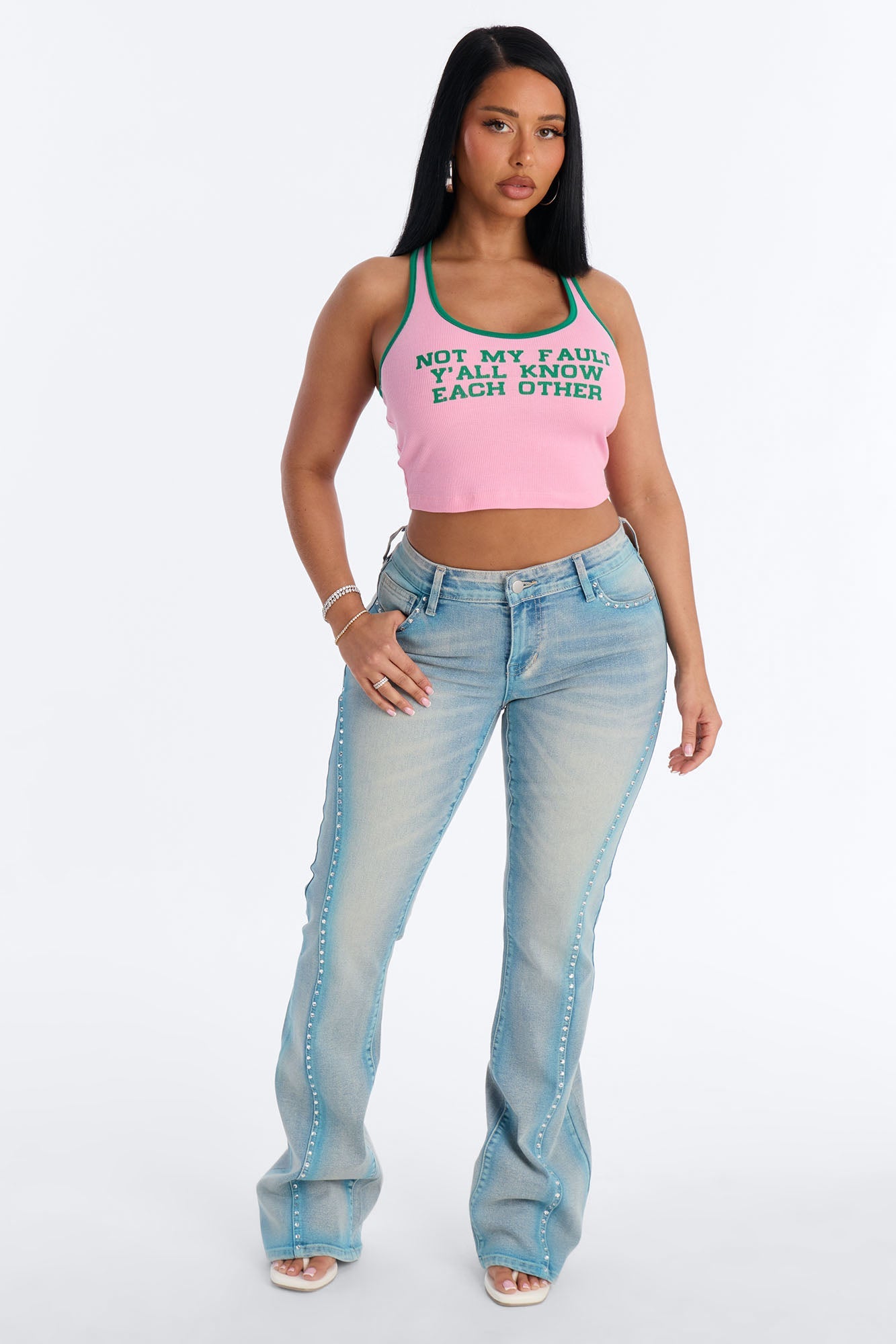 Not My Fault Y'all Know Each Other Tank Top - Pink