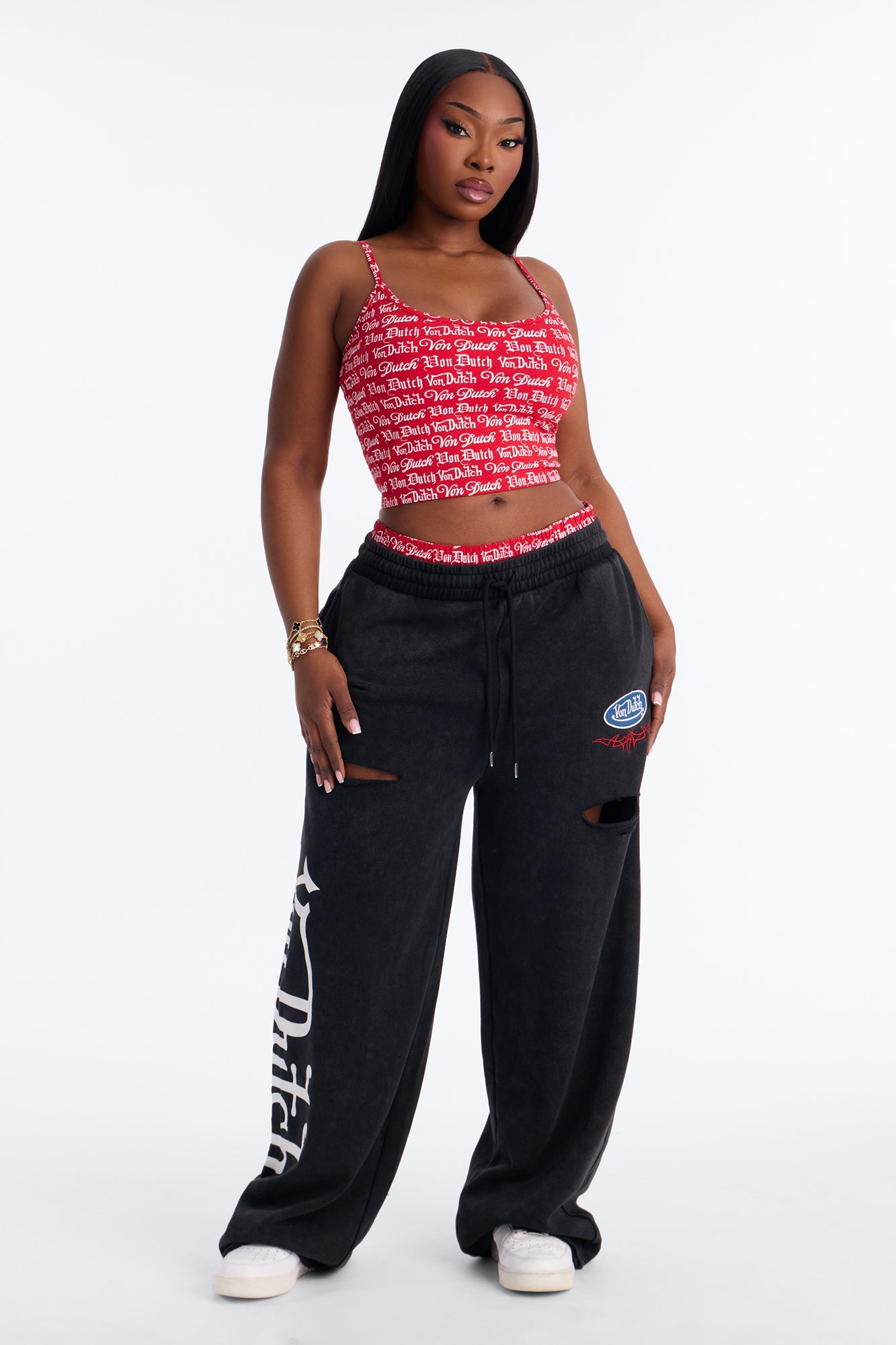 Von Dutch All Over Logo Micro Tank - Red