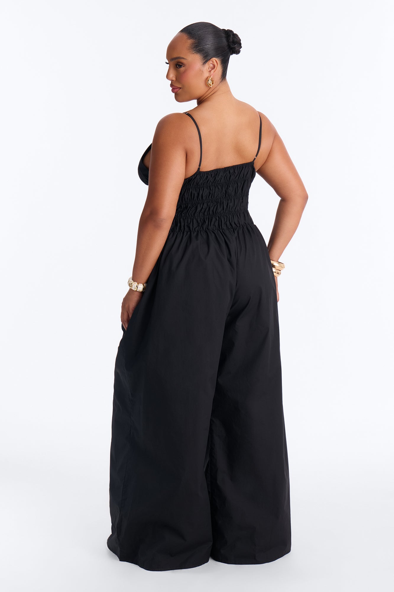 Vacation Muse Beaded Wide Leg Jumpsuit - Black