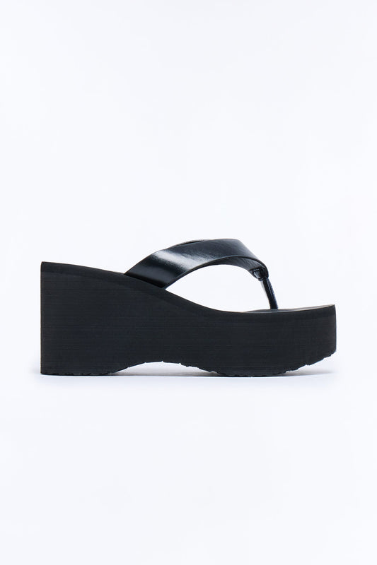 Poolside Thong Wedges - Black