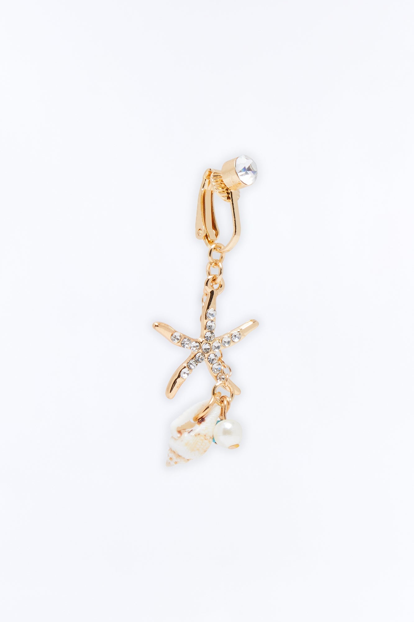 Sally Seashell Clip On Belly Ring - Gold