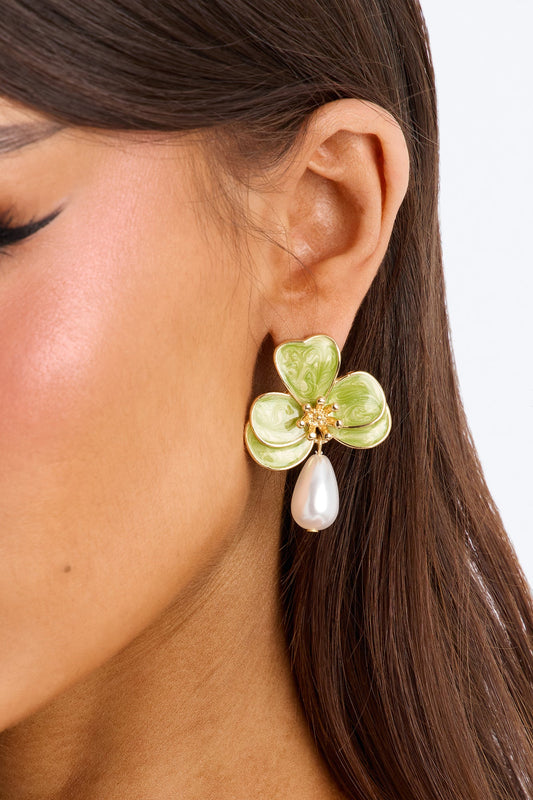 Pearlita Earrings - Green