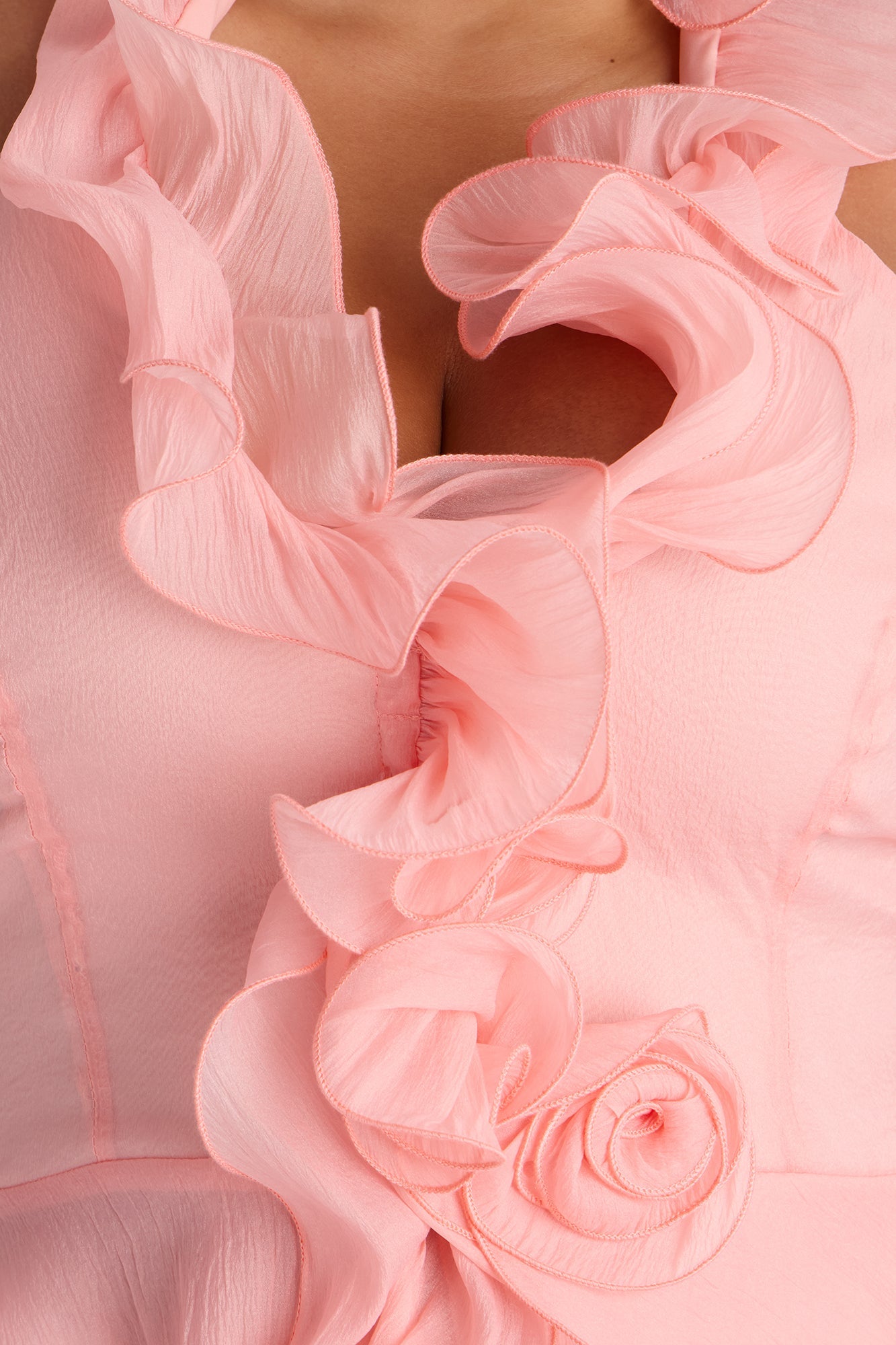 Alara Ruffle Halter Top - Pink