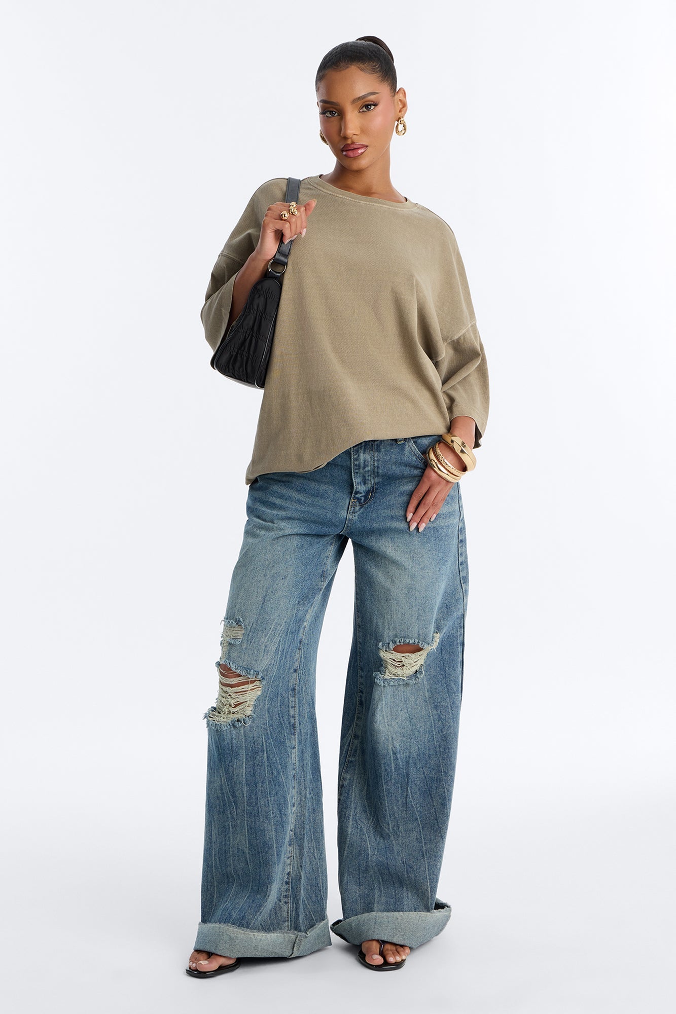 London Washed Oversized Short Sleeve T-Shirt - Mocha