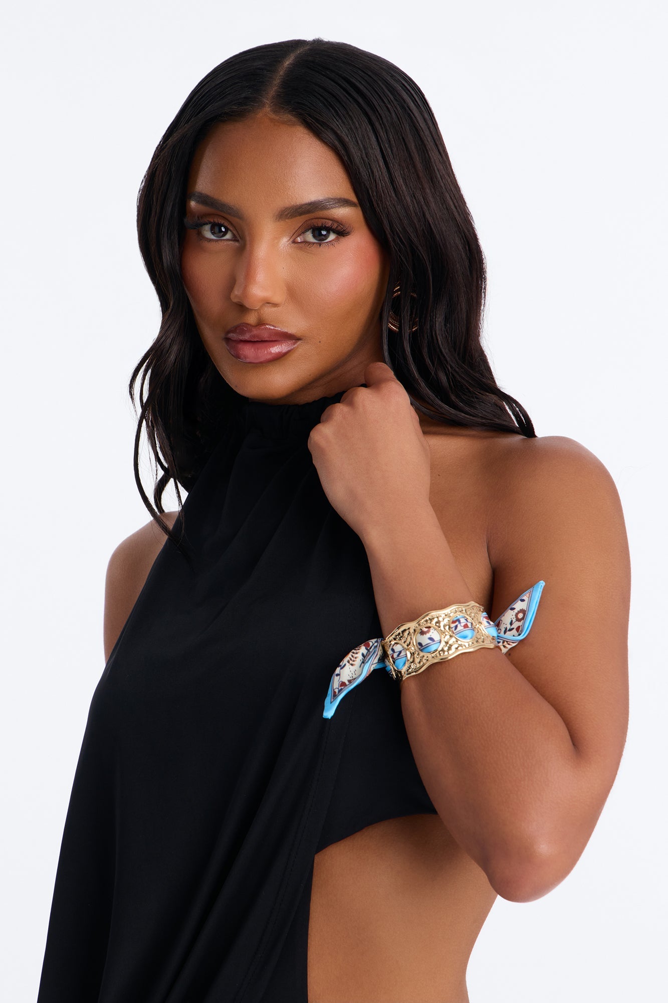 Capri Cuff Bracelet - Gold/Blue