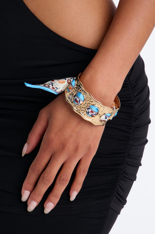 Capri Cuff Bracelet - Gold/Blue