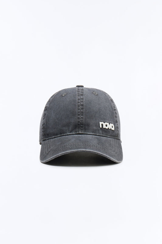 Nova Vintage Washed Baseball Hat - Charcoal Fashion Nova