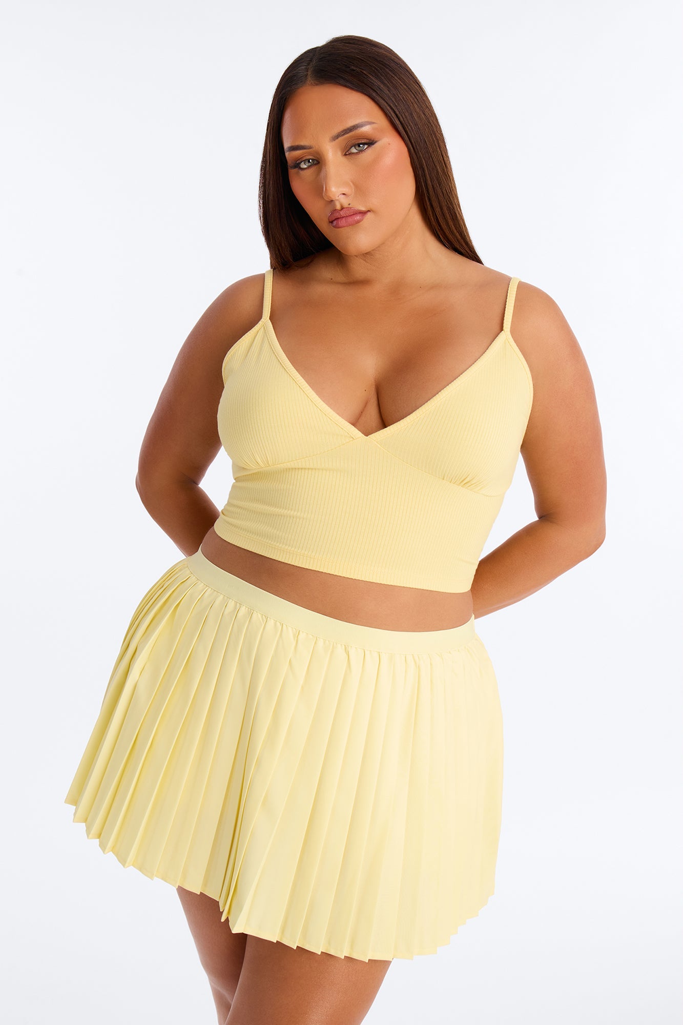 Ellie V Neck Cami Top - Butter Yellow