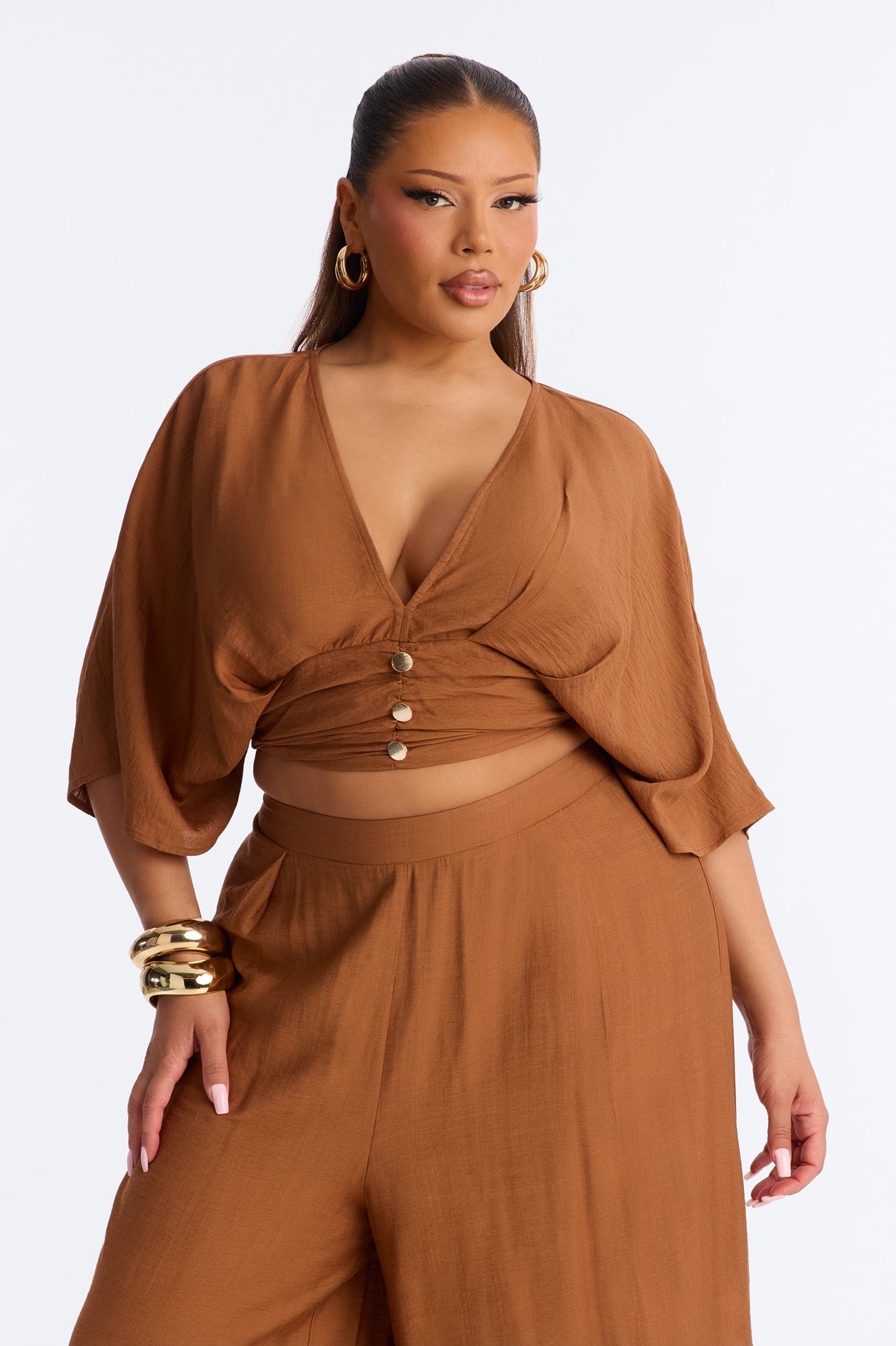 Not So Complicated Linen Pant Set - Rust