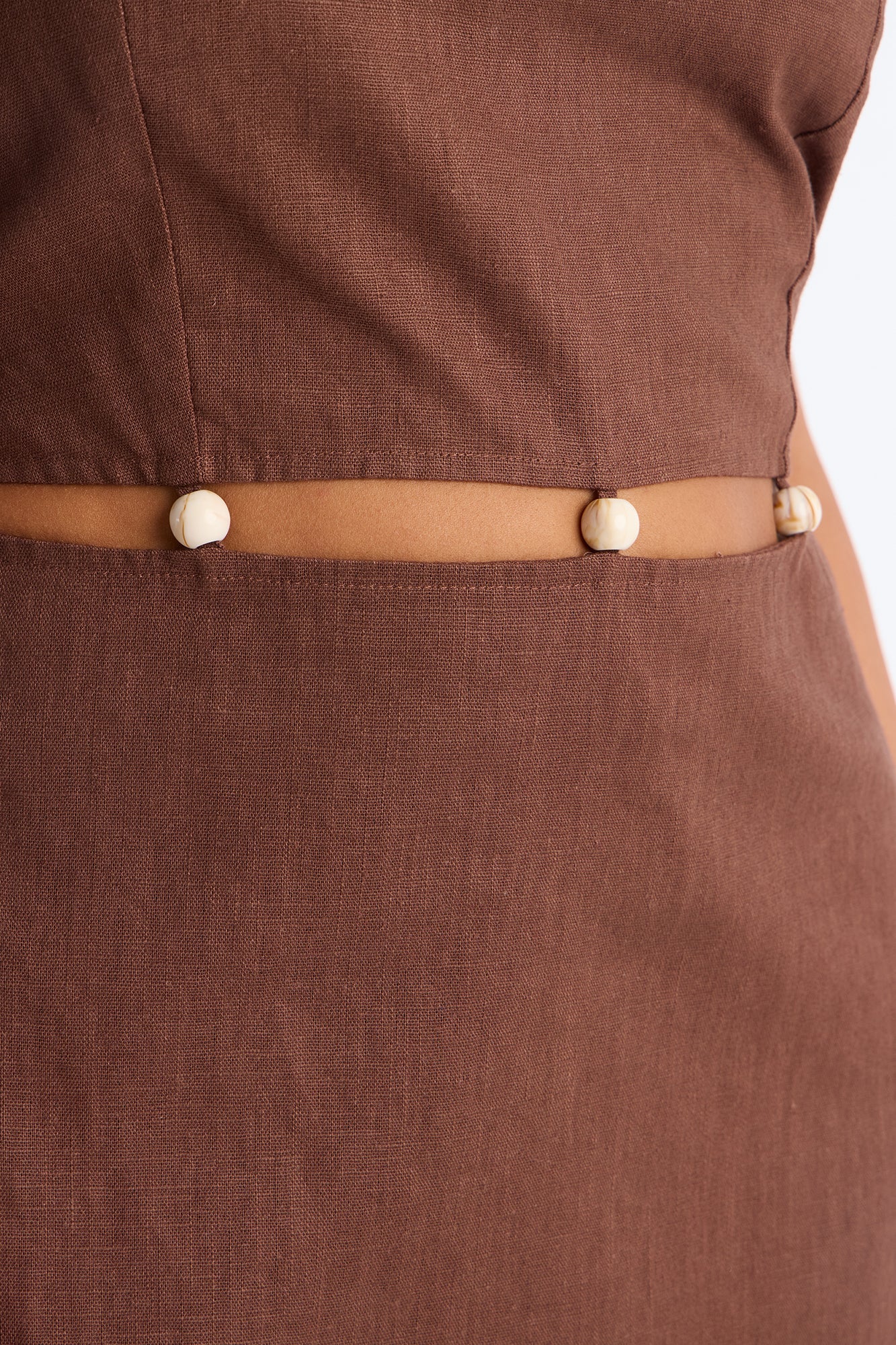 Coastal Queen Strapless Mini Dress - Brown