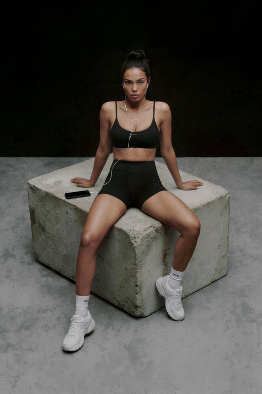 CloudForm™ Strappy Back Sports Bra - Black Fashion Nova