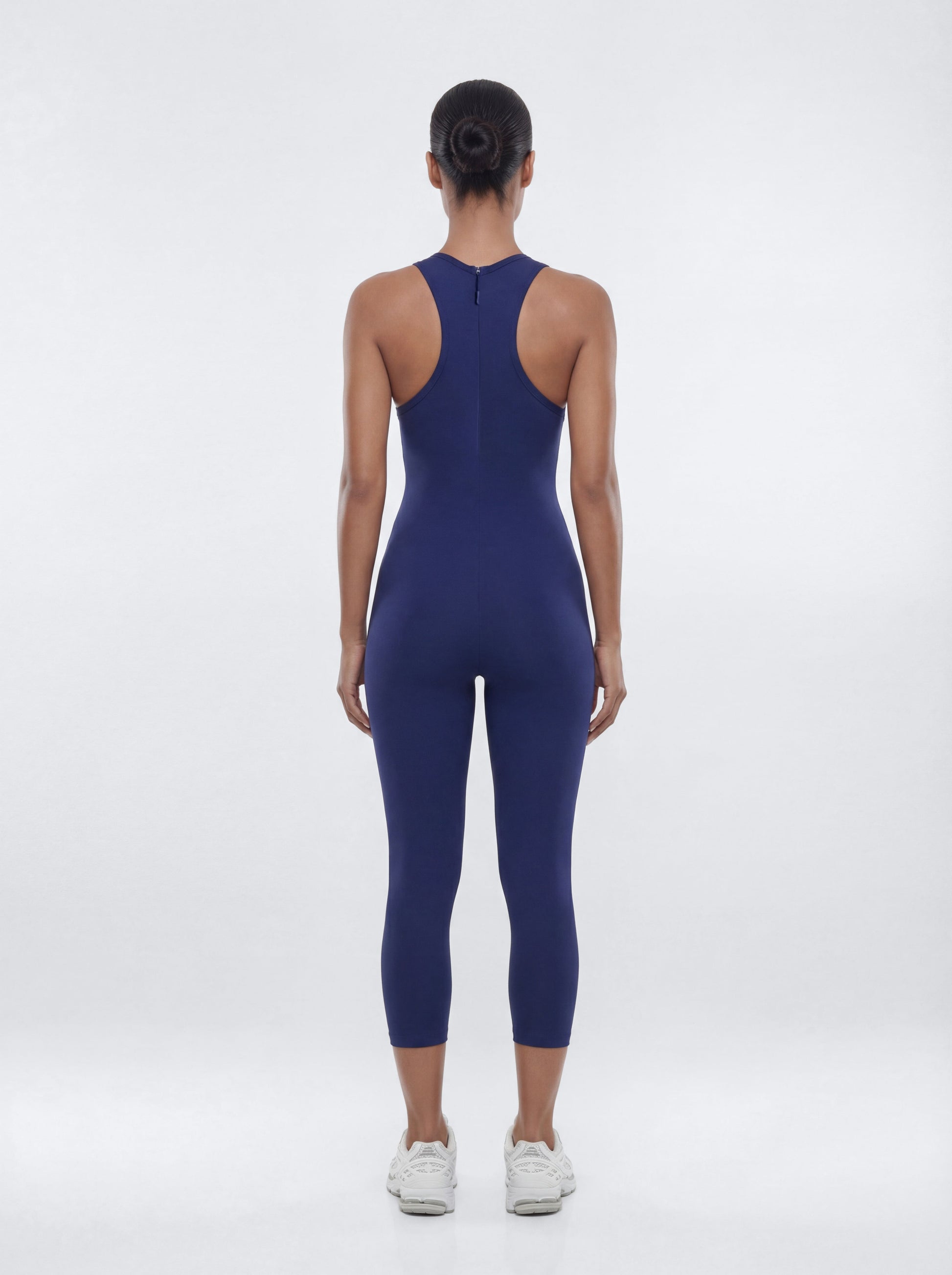 ProStretch™ 18″ High Neck Capri Jumpsuit - Navy Fashion Nova